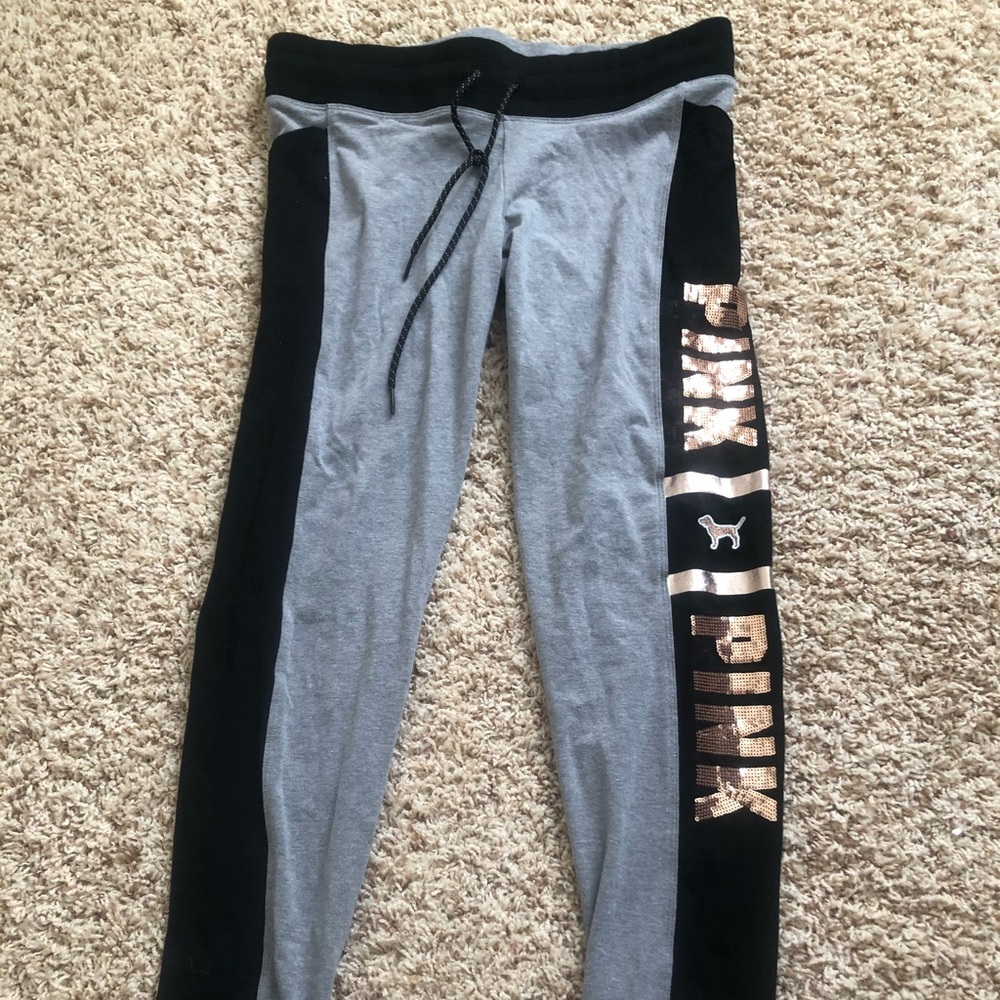 Pink Victoria’s Secret Bling Yoga Leggings